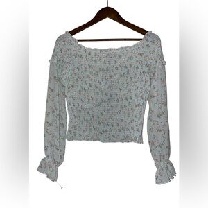 NEW Lucy Floral Coquette Milkmaid Babydoll Blouse Summer Dainty Feminine Women L